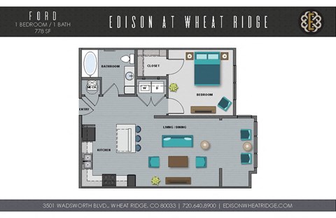 Ford Floorplan at The Edison at Wheat Ridge, Wheat Ridge, CO, 80033